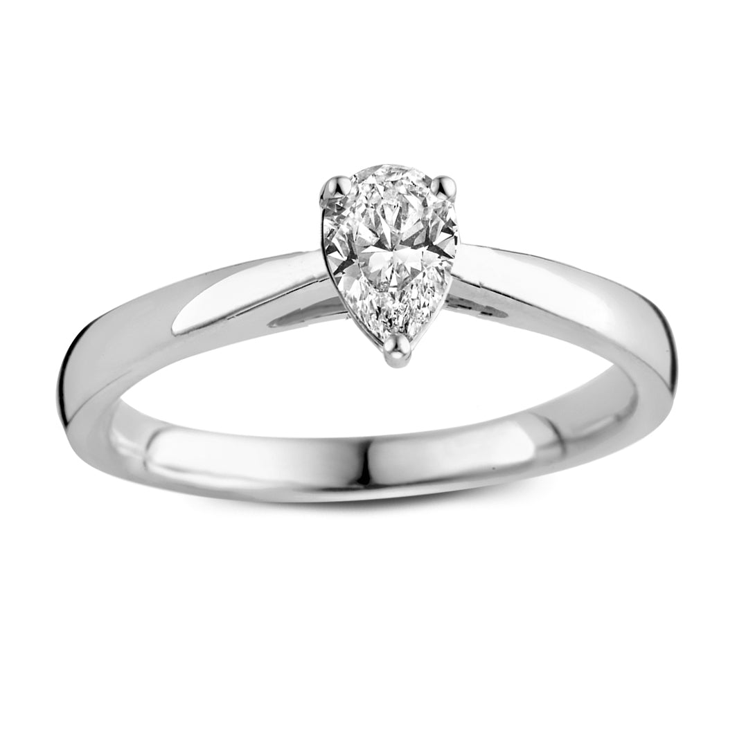 Bague Ava 0,30 crt. or blanc