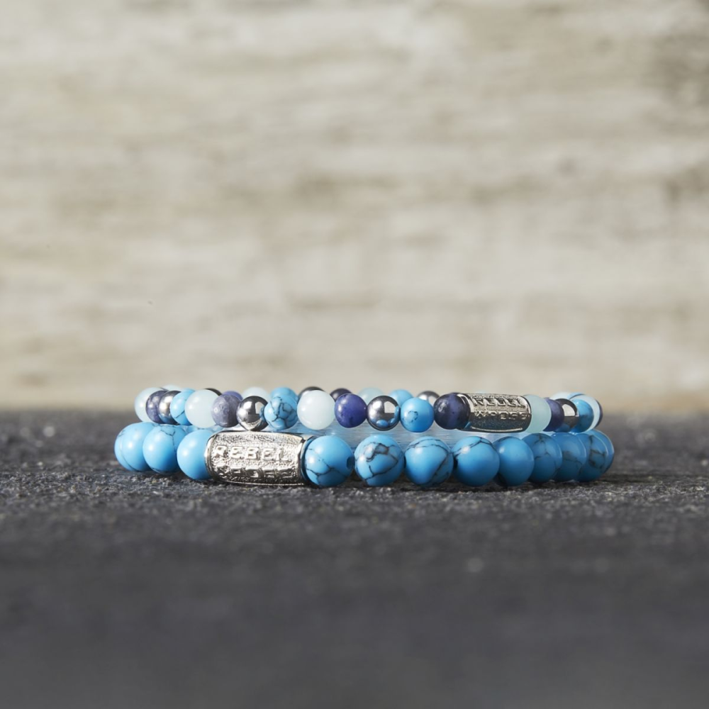 Blue Summer Vibes - 4mm - Bracelet perles pour femme