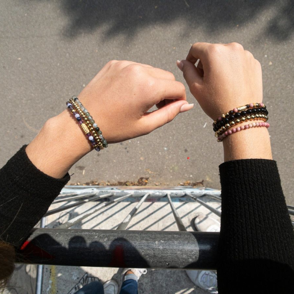 Winter Glow - plaqué or jaune 18 ct - 6mm - bracelet perles pour femme