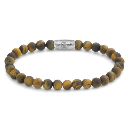 Bracelet en perles de 6 mm en œil de tigre avec fermoir en acier inoxydable.