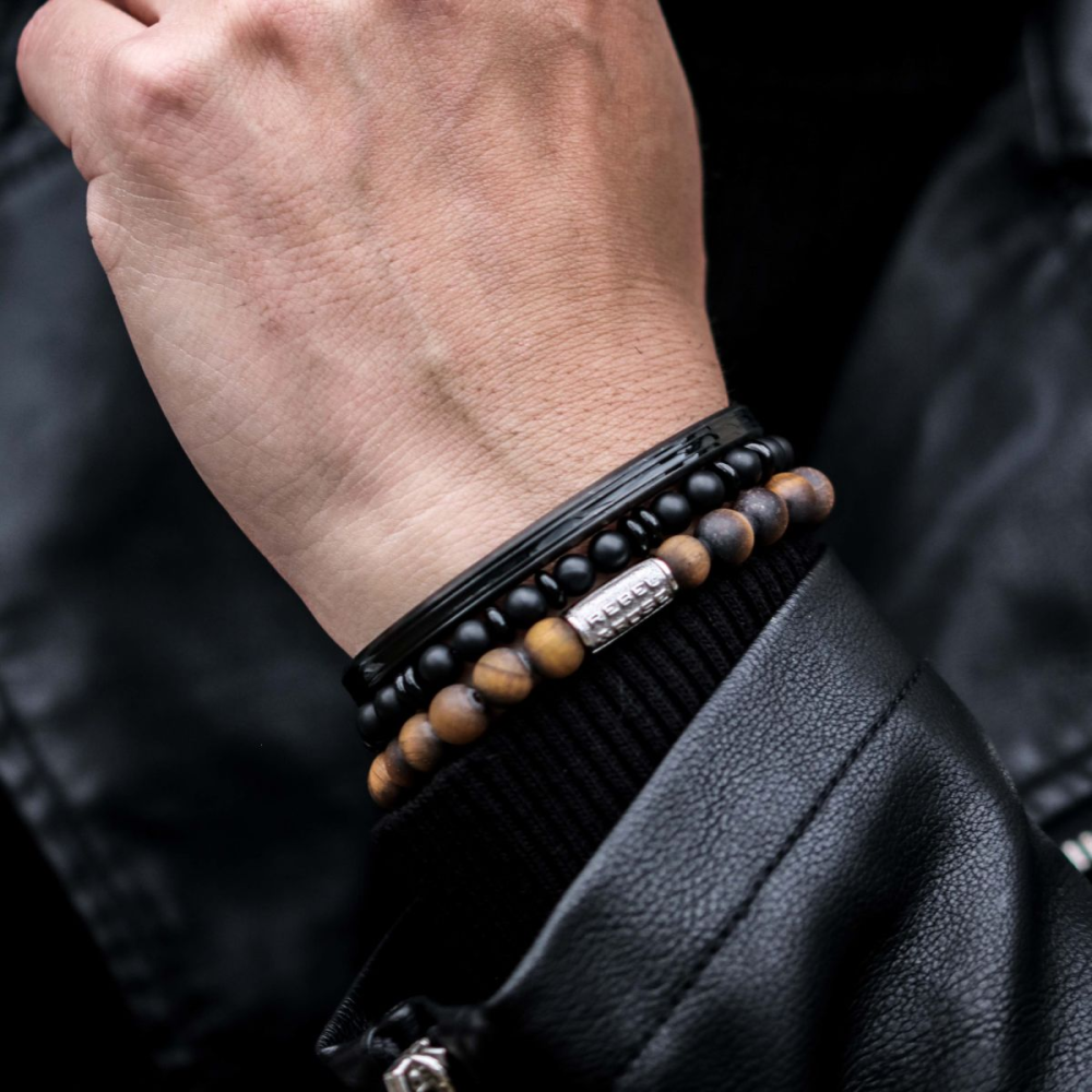 bracelet en perles All-Black - 6mm - pour homme