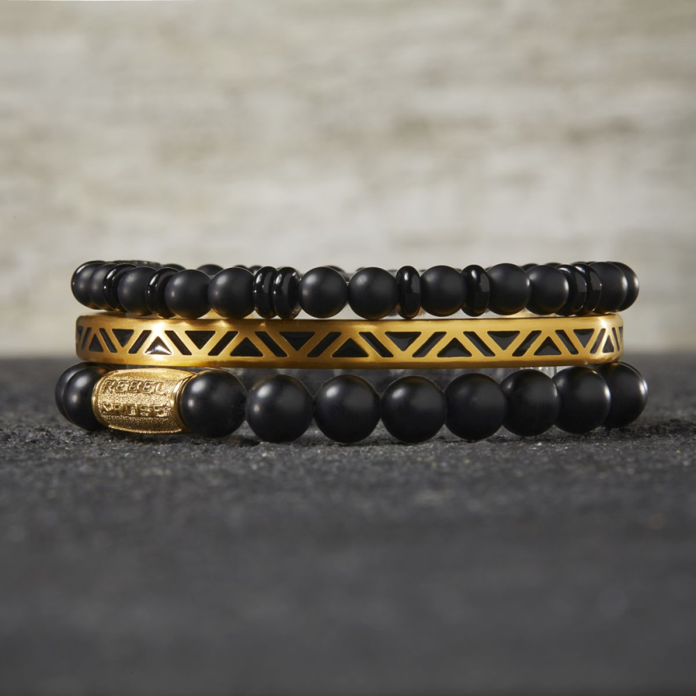 bracelet en perles All-Black - 6mm - pour homme