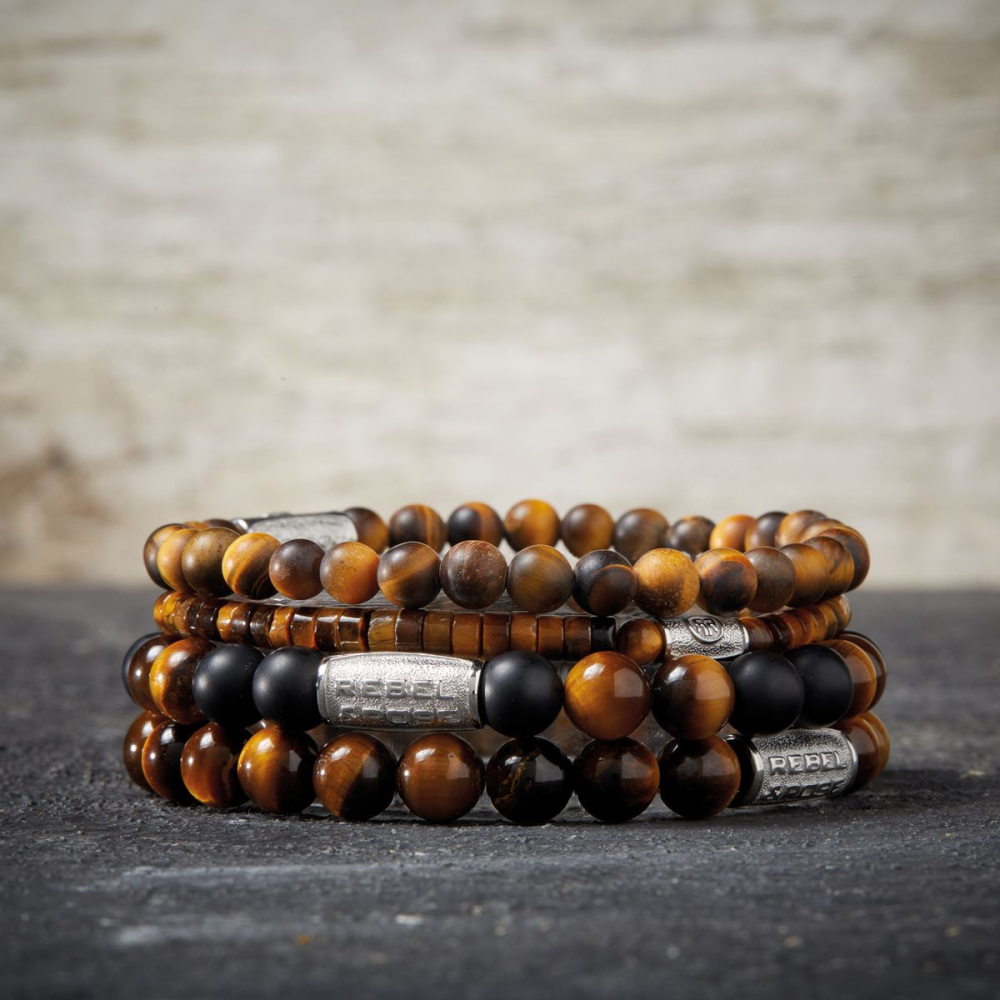 Matt Tiger Lily Twist - 8mm - Bracelet en perles pour homme