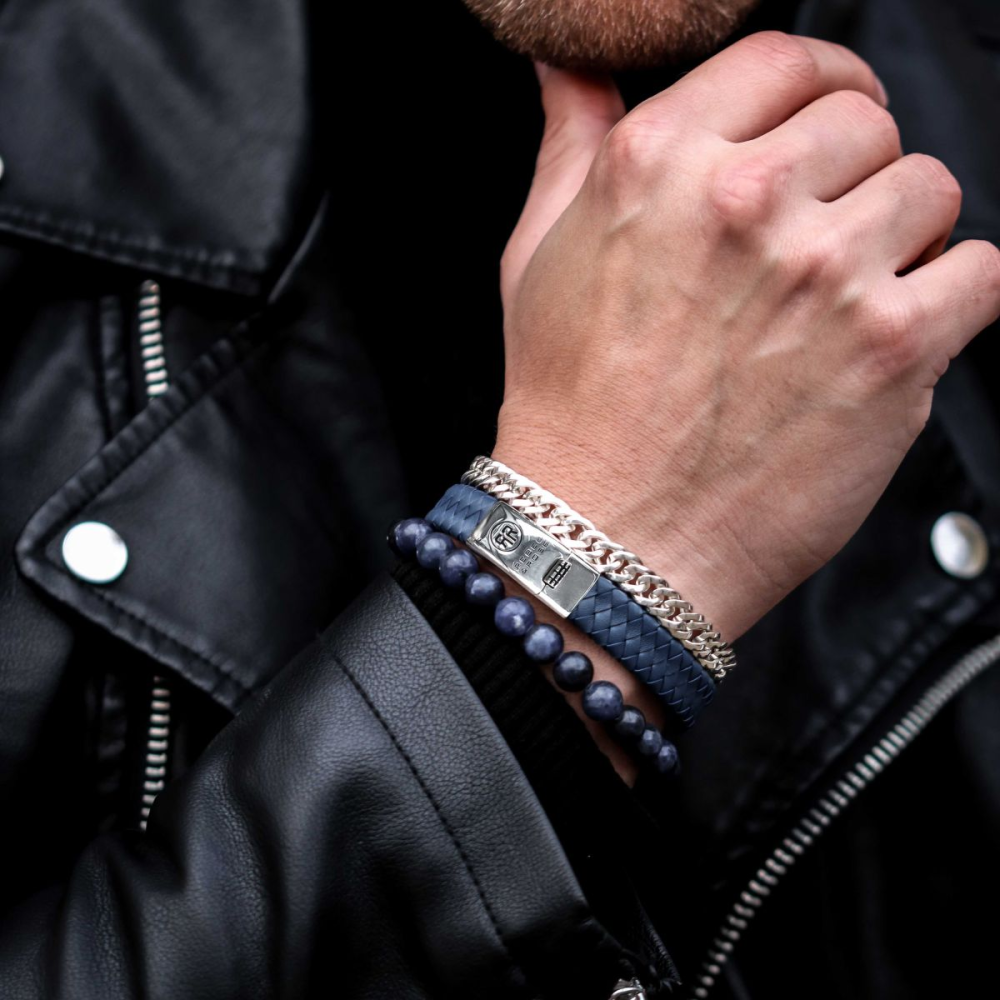 Midnight Blue Vintage - 8mm - Bracelet pour homme en perles