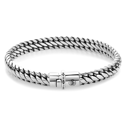 Bracelet en argent 925 avec maillons tressés, finition brillante et fermoir sécurisé.