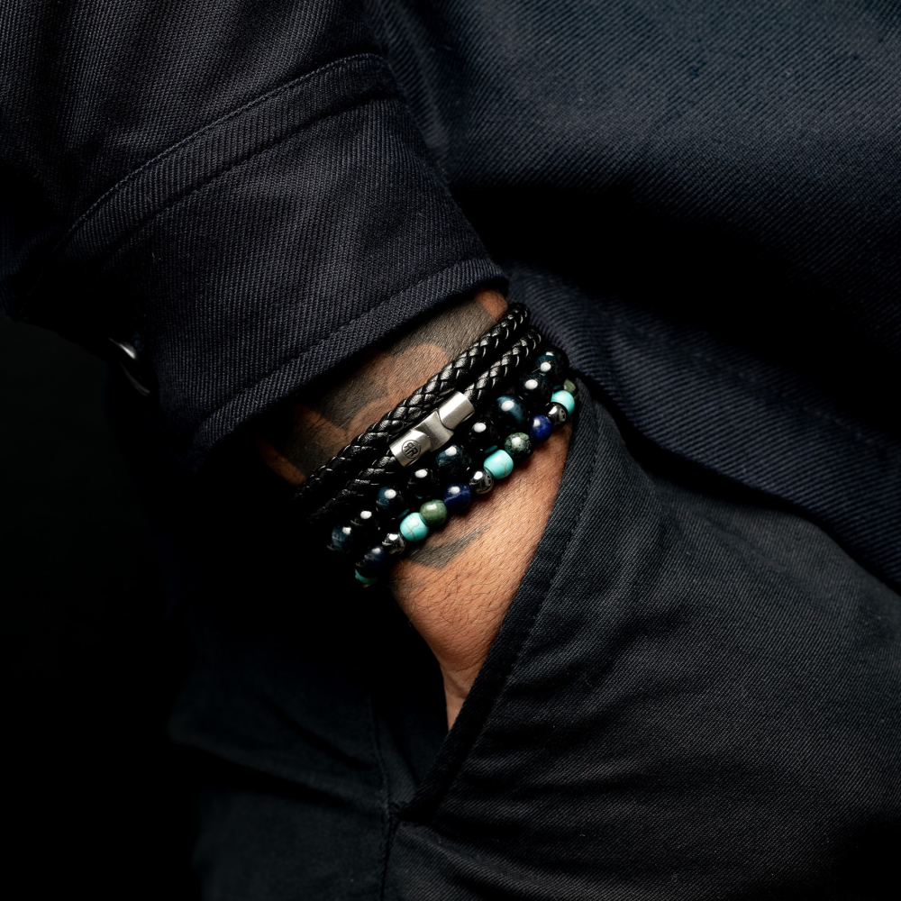 Blue Nights Vintage - 6mm - Bracelet pour homme en perles