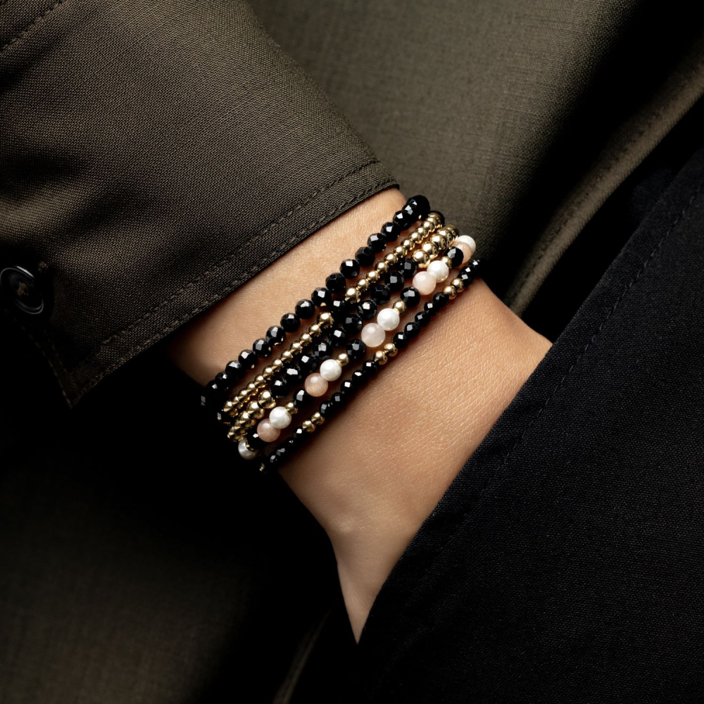 Black Glam Rocks Party - 4mm - Bracelet perles pour femme