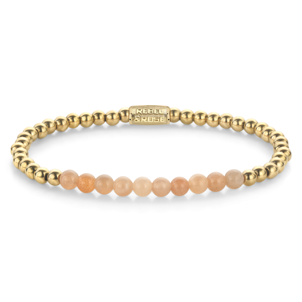 Bracelet en perles dorées avec des perles de pierre de soleil.