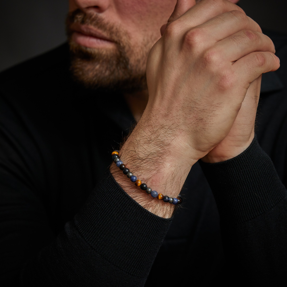 Blue Rain Vintage - 6mm - Bracelet pour homme en perles