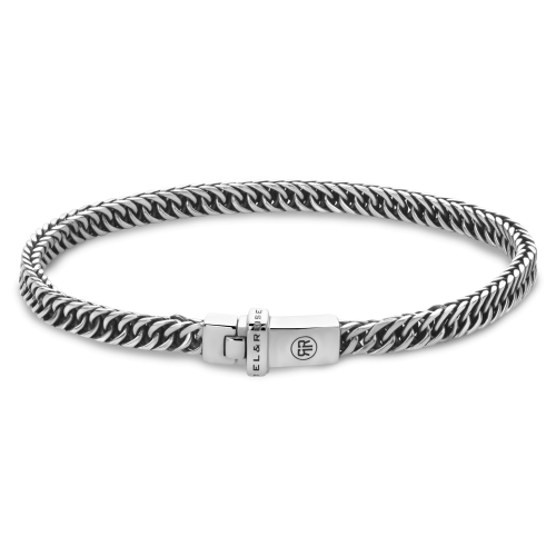 Bracelet en argent 925, maillons fins de 4 mm, fermoir sécurisé.