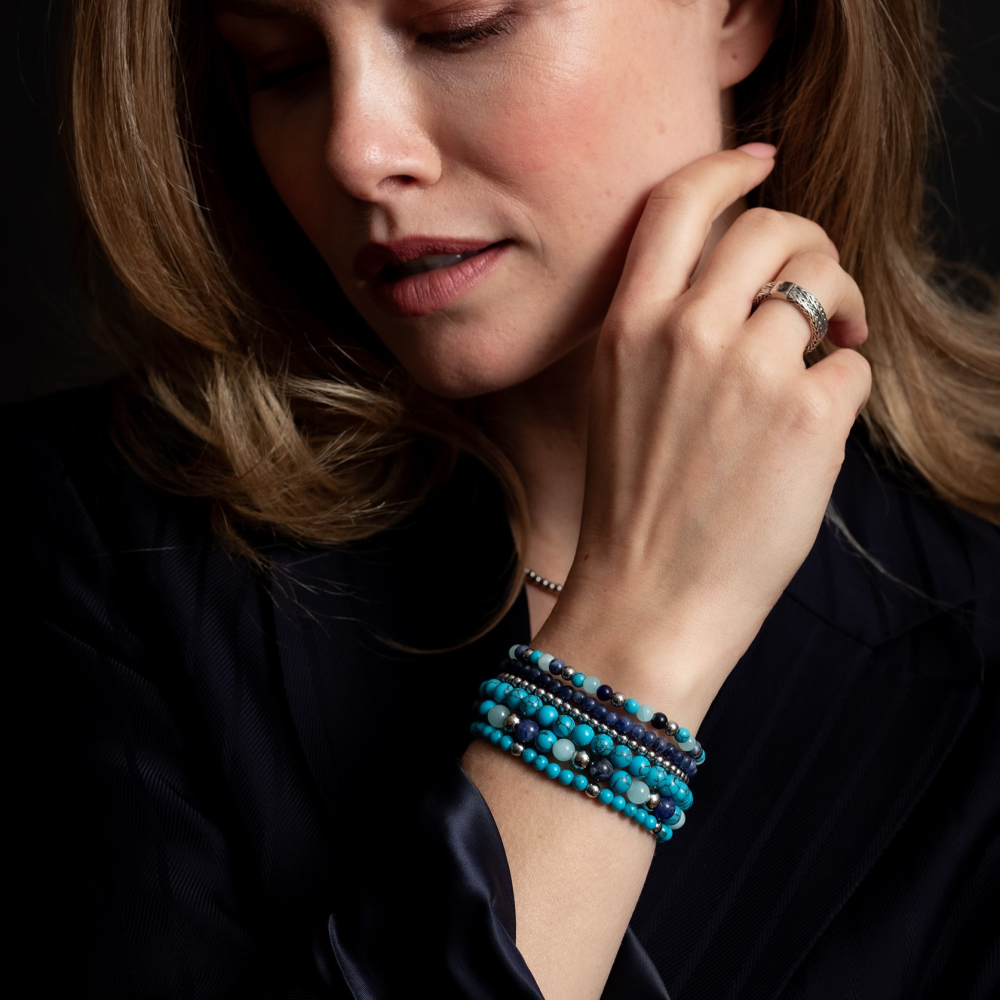 Midnight Blue - 4mm - bracelet de perles