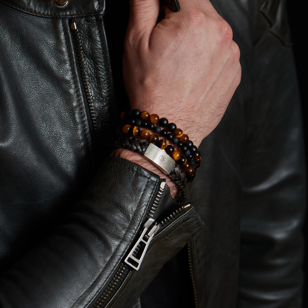 Black Rocks - All-Black - 6mm - Bracelet pour homme en perles
