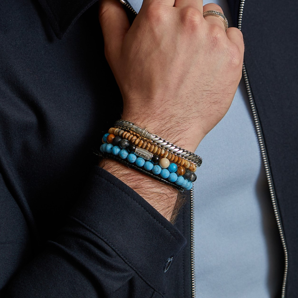 Slices - La Pierre Noire - 4mm - Bracelet pour homme