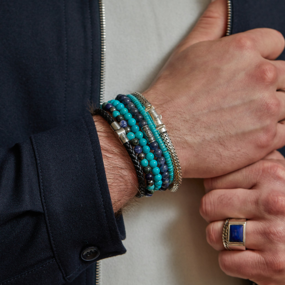 Midnight Blue Vintage - 8mm - Bracelet pour homme en perles