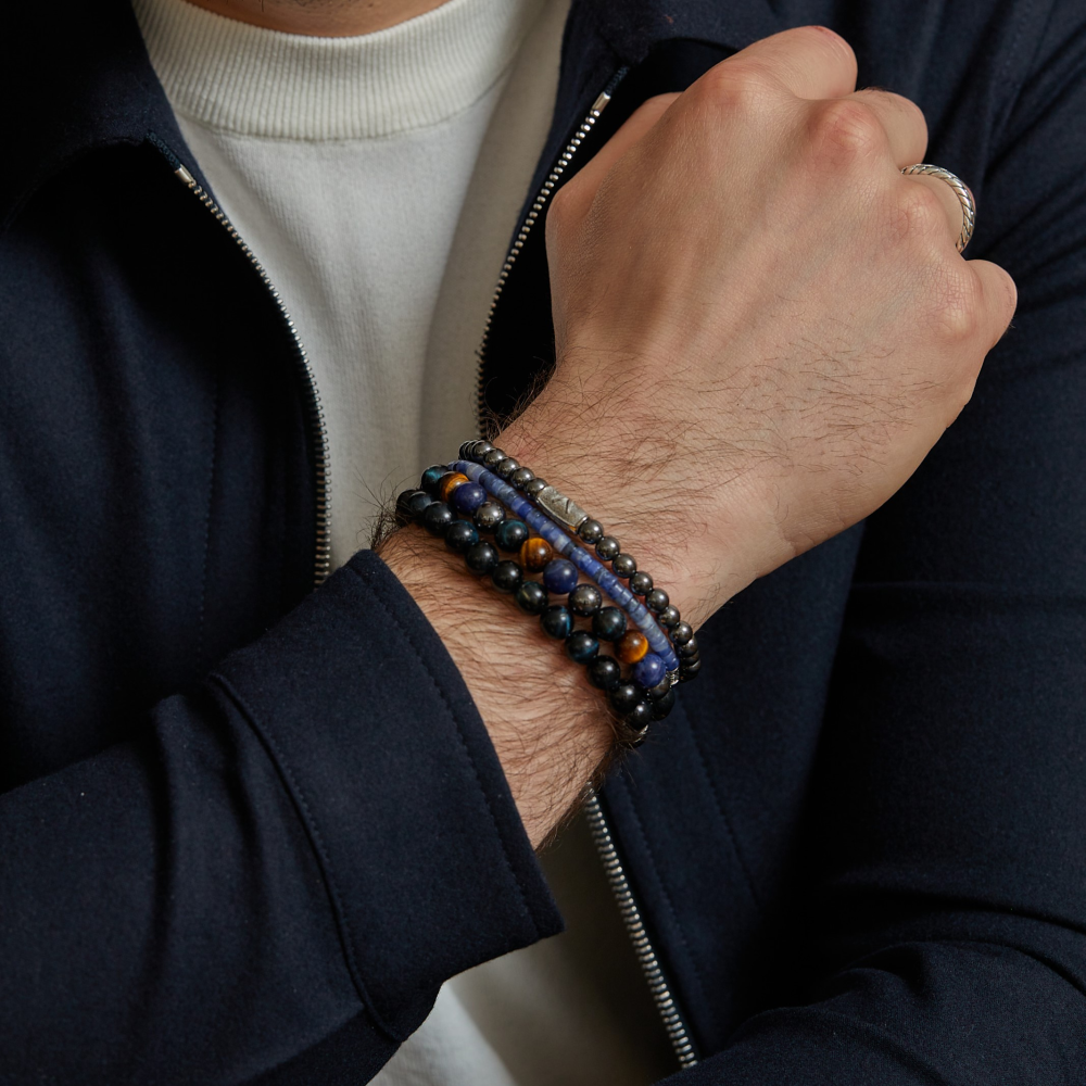 Tiger Blues - 8mm - Bracelet pour homme