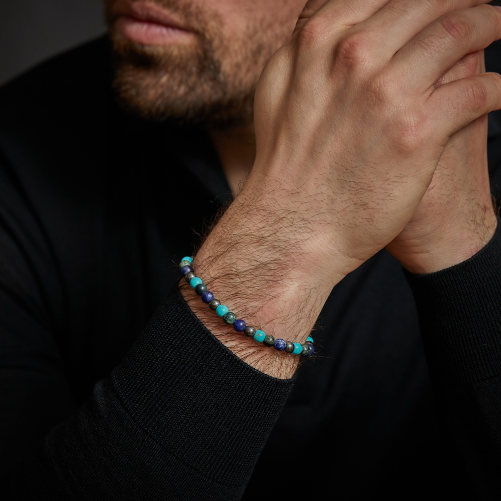 Blue Nights Vintage - 6mm - Bracelet pour homme en perles
