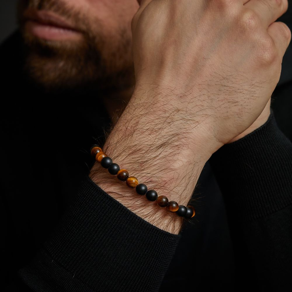 Matt Tiger Lily Twist - 8mm - Bracelet en perles pour homme
