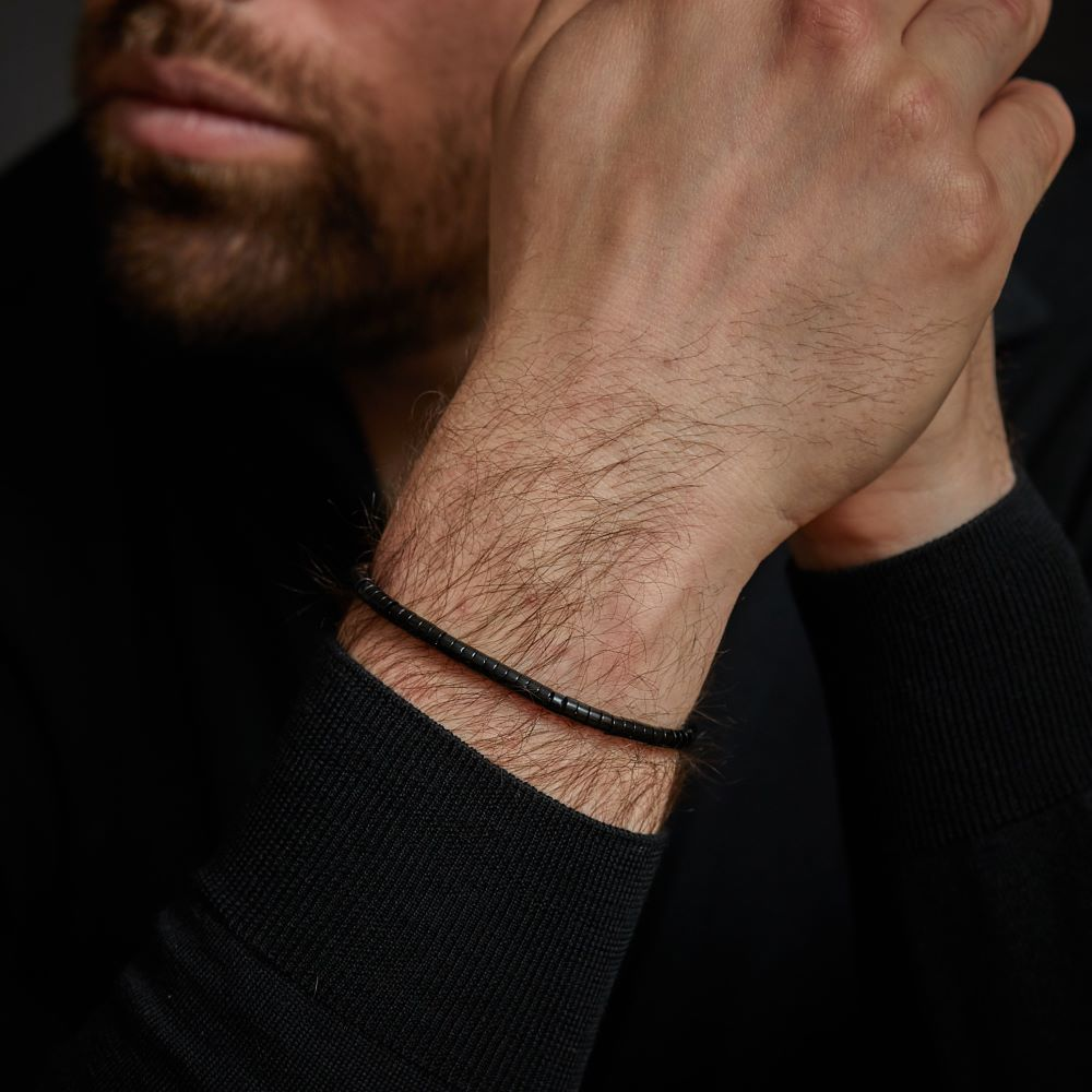 Slices - La Pierre Noire - 4mm - Bracelet pour homme