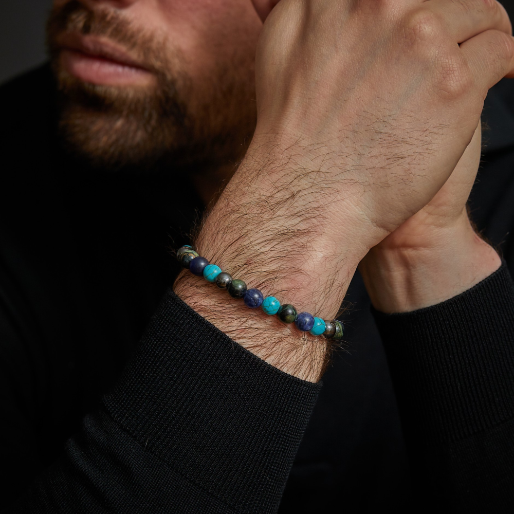 Blue Nights Vintage - 8mm - Bracelet perles pour homme
