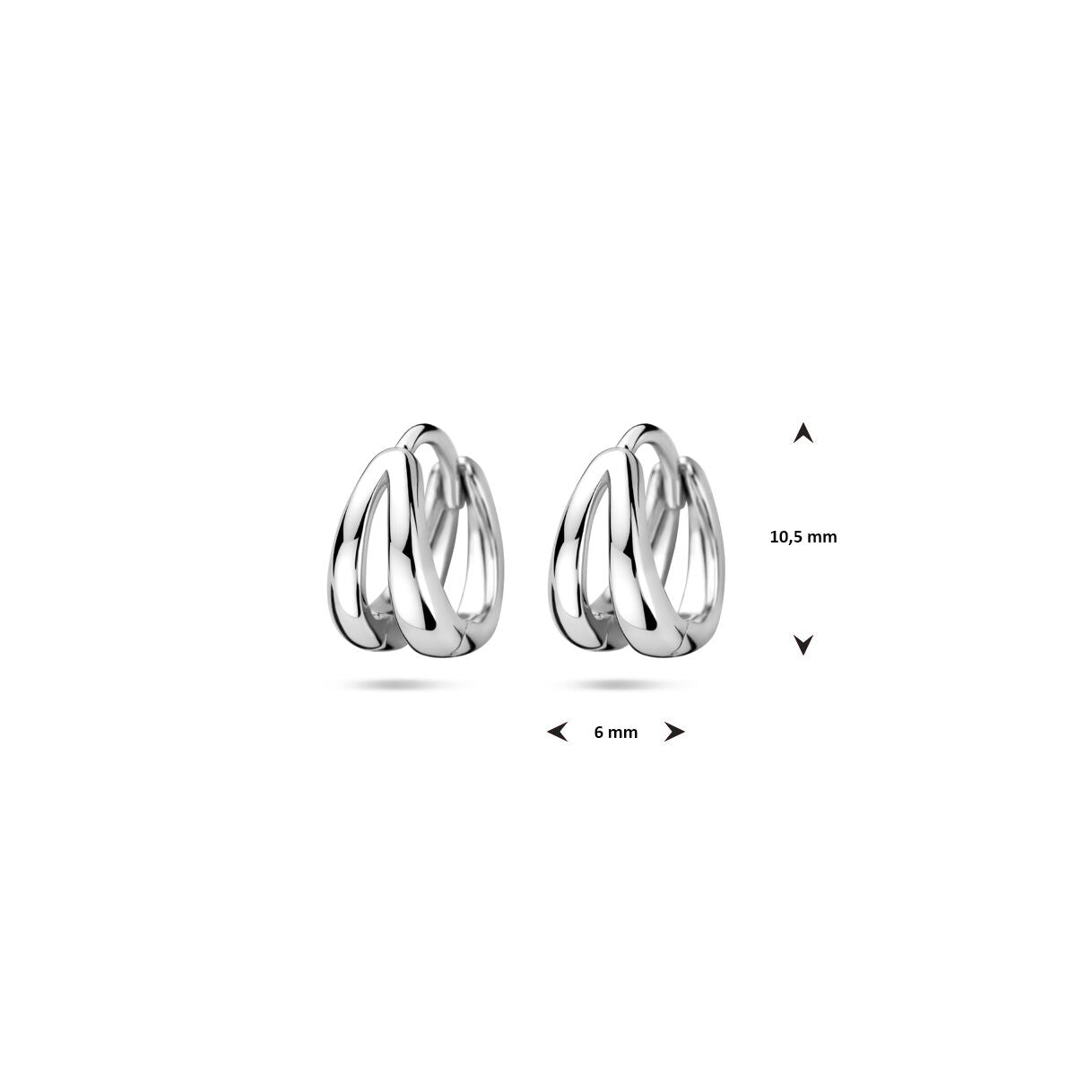créoles 10,5 mm argent rhodié