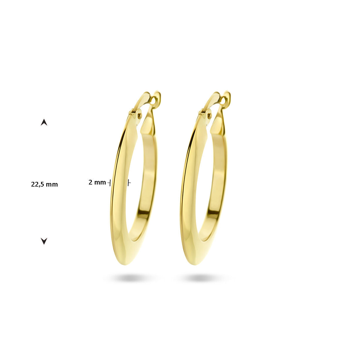 créoles tube pointu 14K or jaune