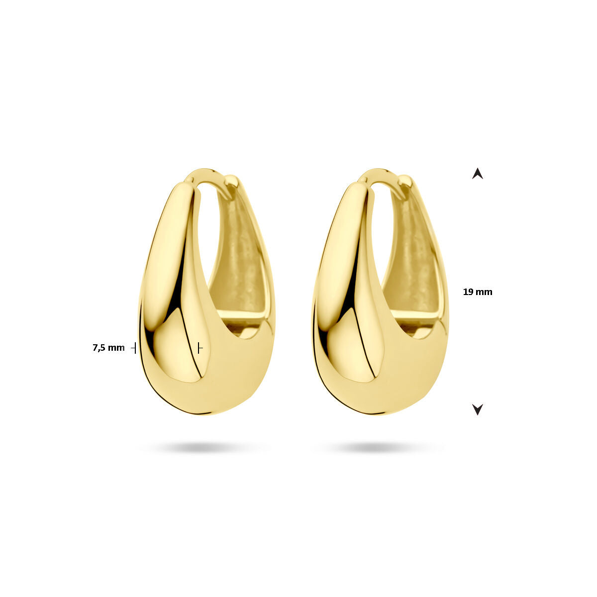 créoles 19 mm 1 micron argent plaqué or (jaune)