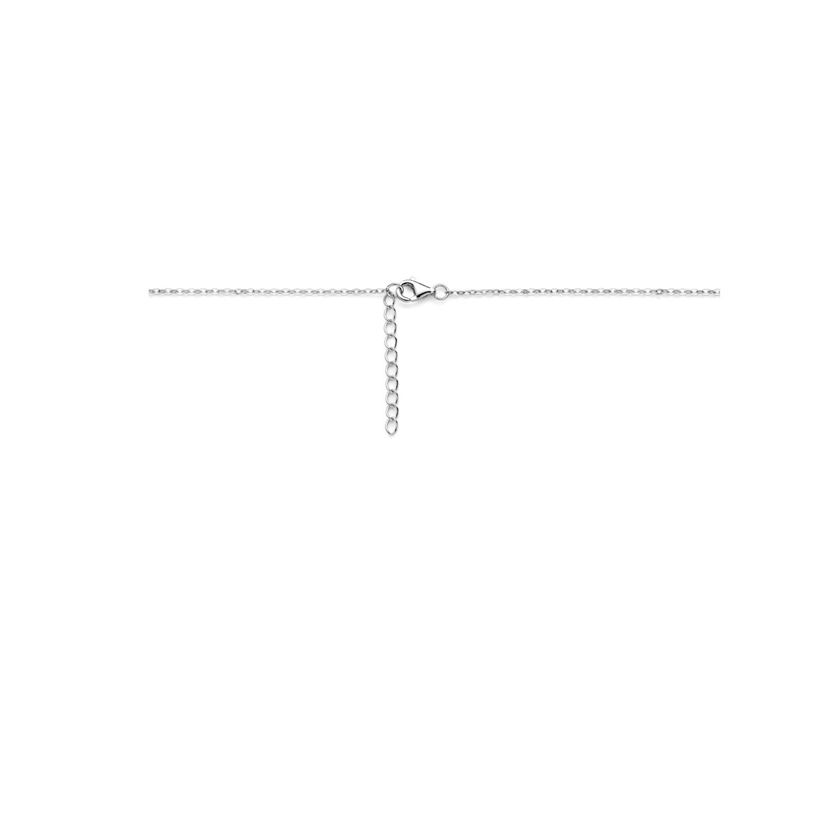 collier zircone 42 + 3 cm argent rhodié