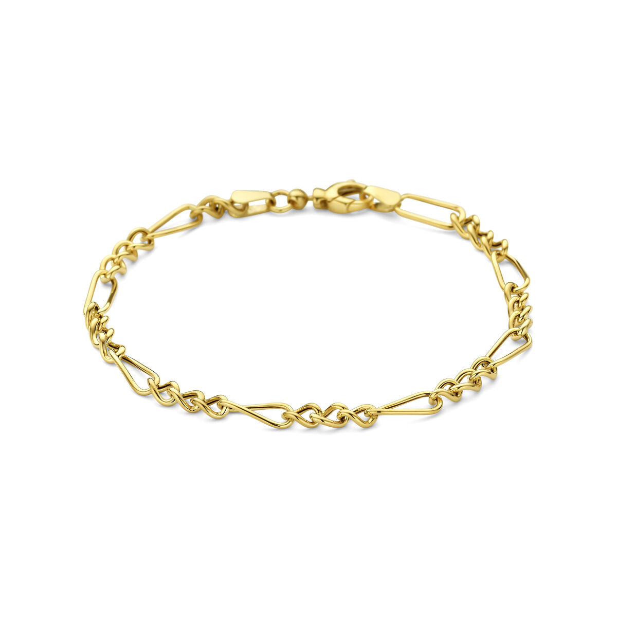 Bracelet en or jaune 9 carats avec maillons en forme d'ancre.