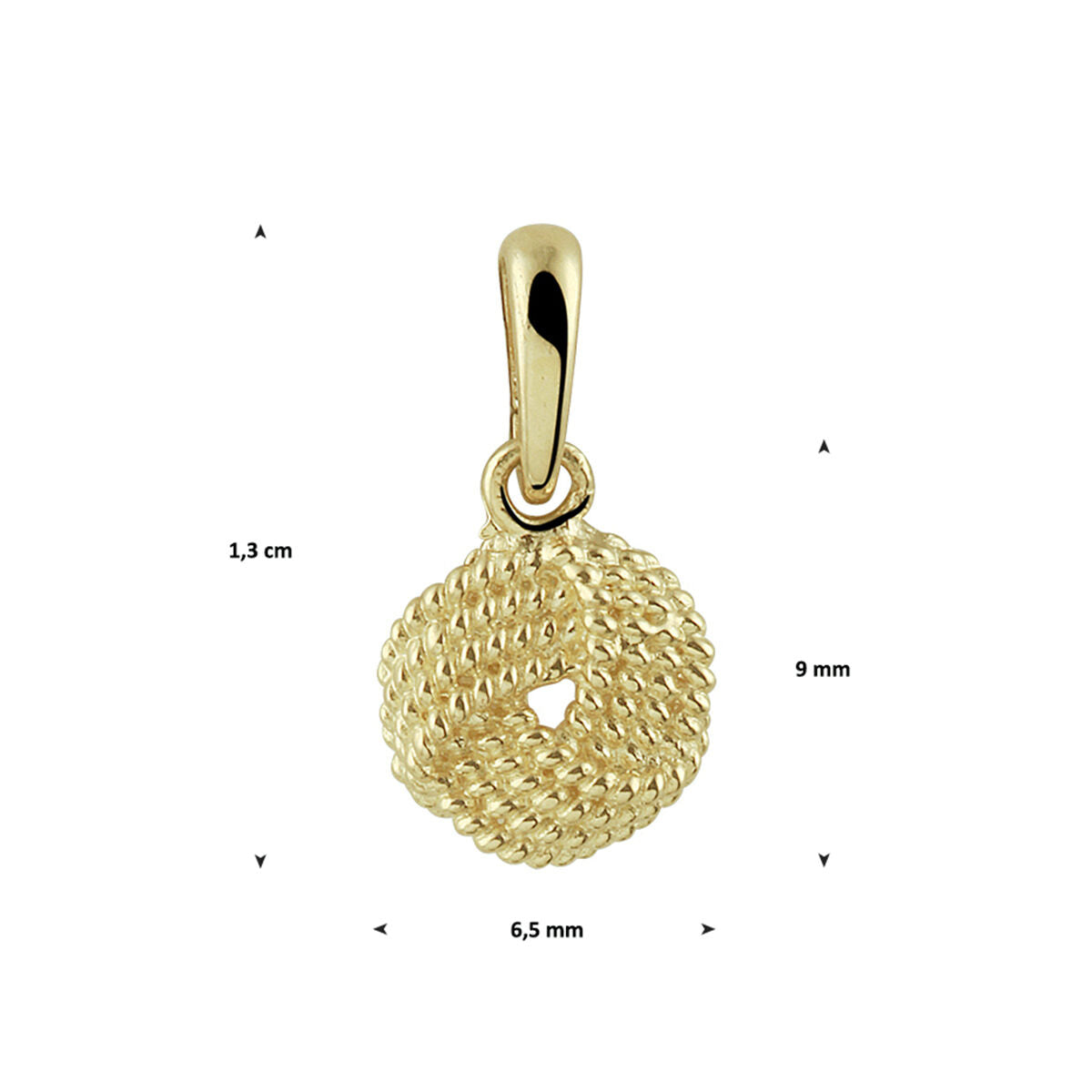 pendentif nœud or jaune 14K