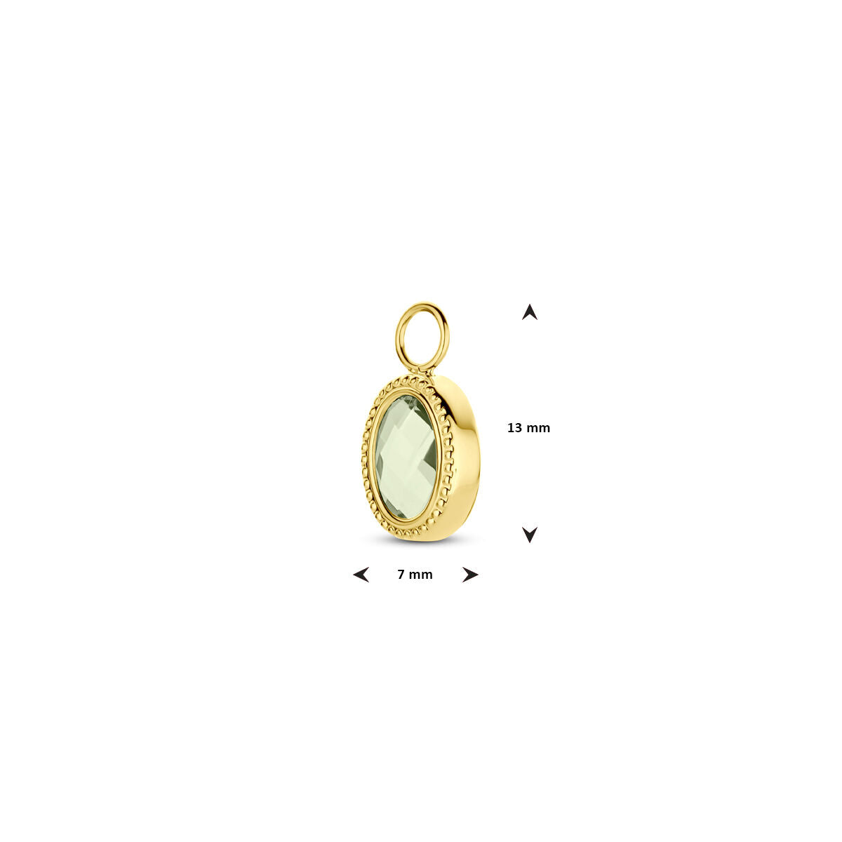 créole pendentif vert améthyste 14K or jaune