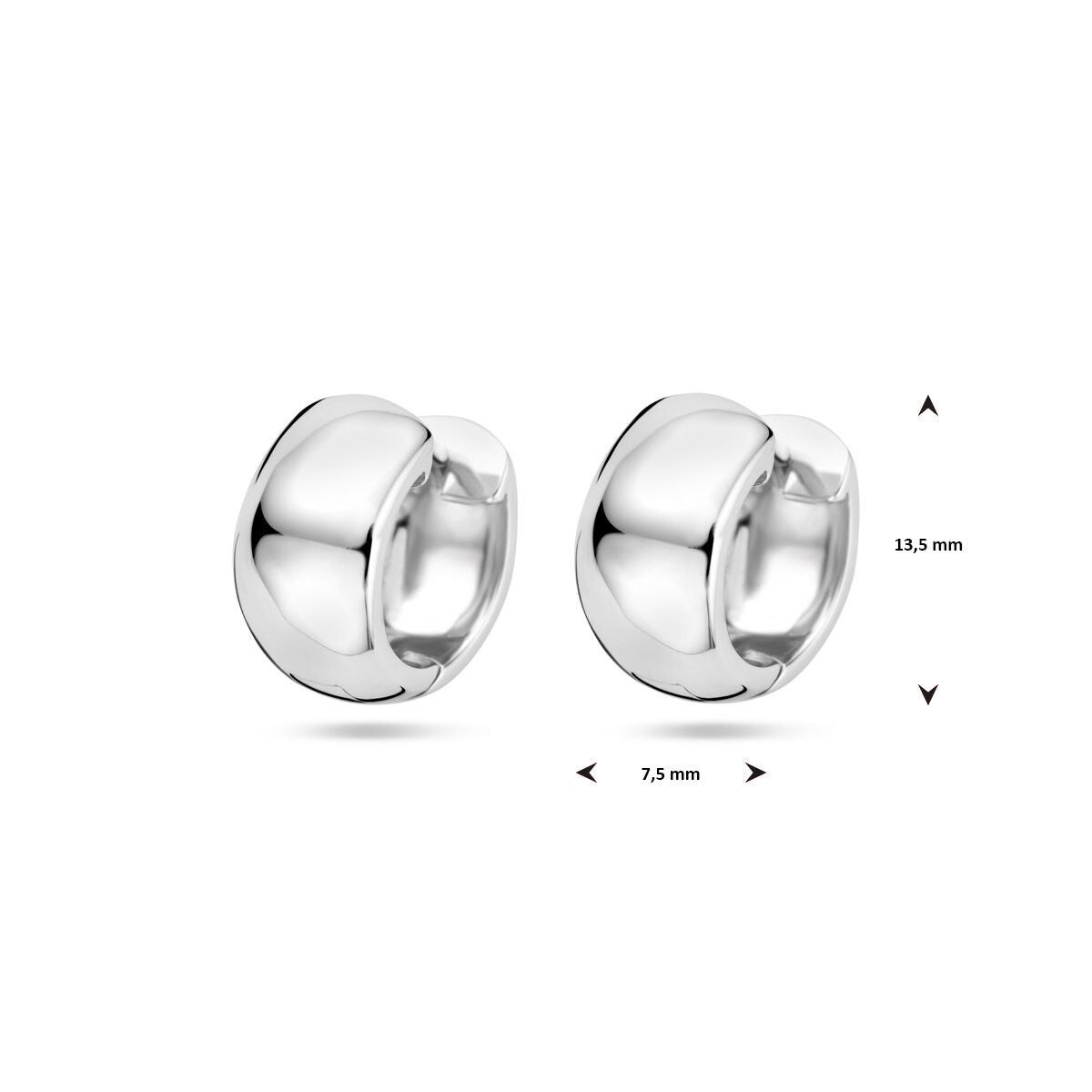 créoles 13,5 mm argent rhodié