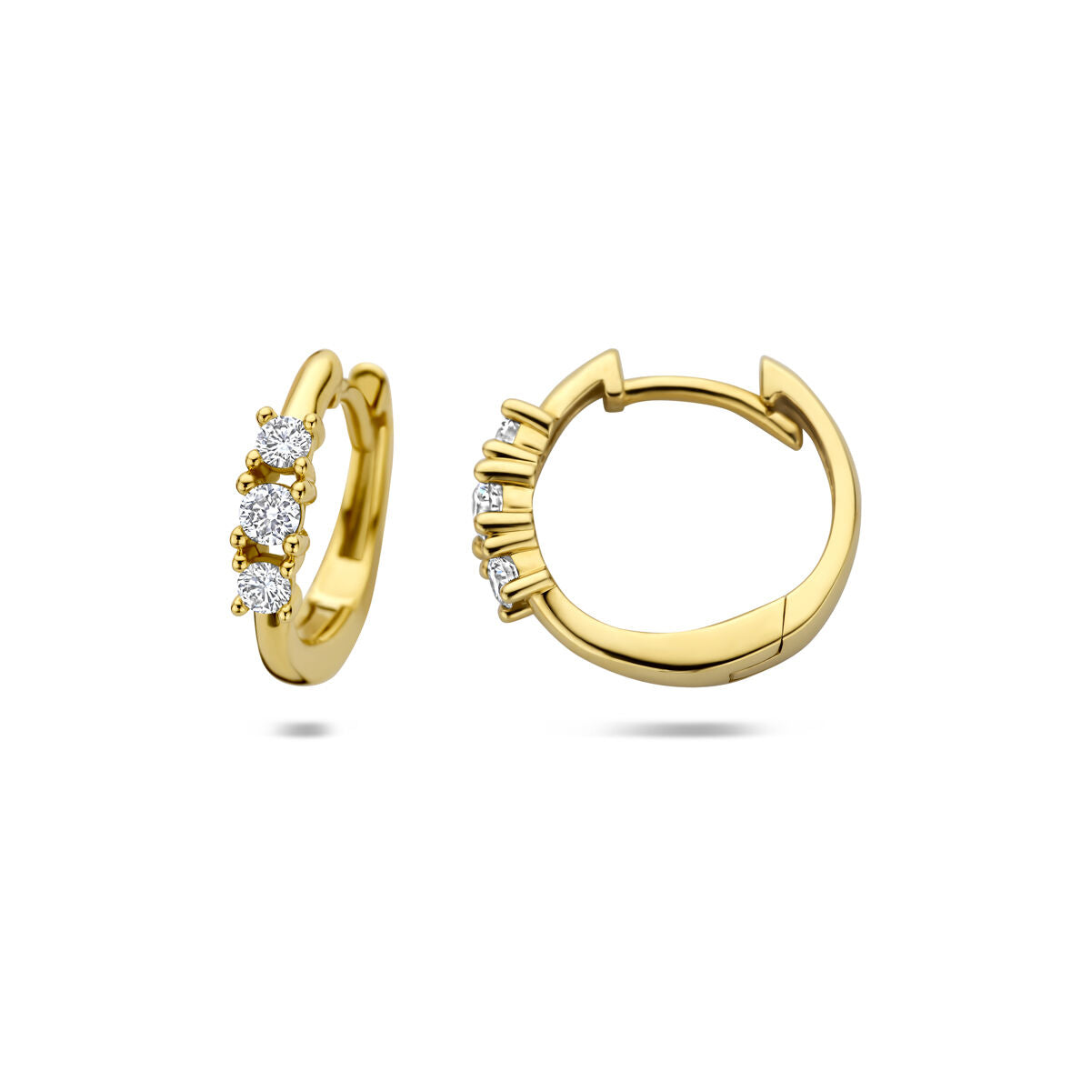 Créoles en or avec diamant cultivé en laboratoire – or jaune 14k