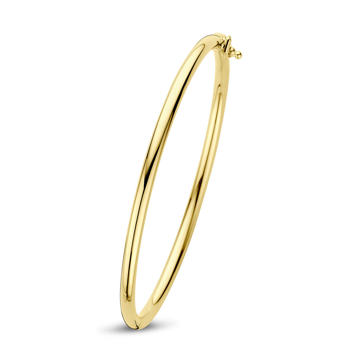 Bracelet jonc en or jaune 14K, forme ronde et finition lisse.