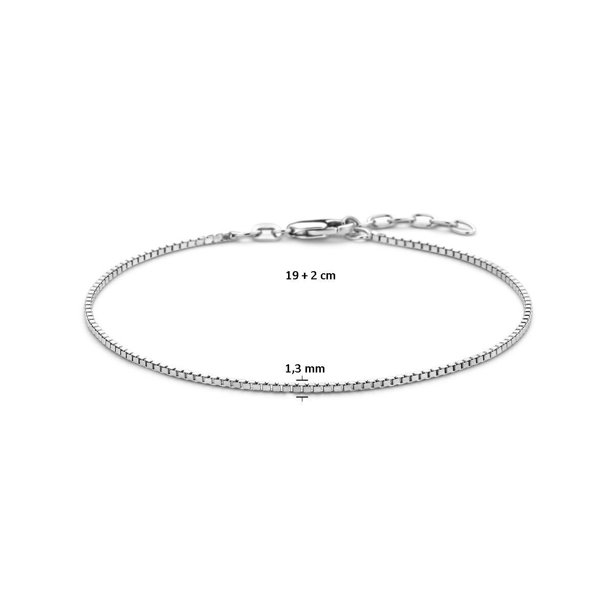 Bracelet en argent pour homme vénitien 1,3 mm rhodié