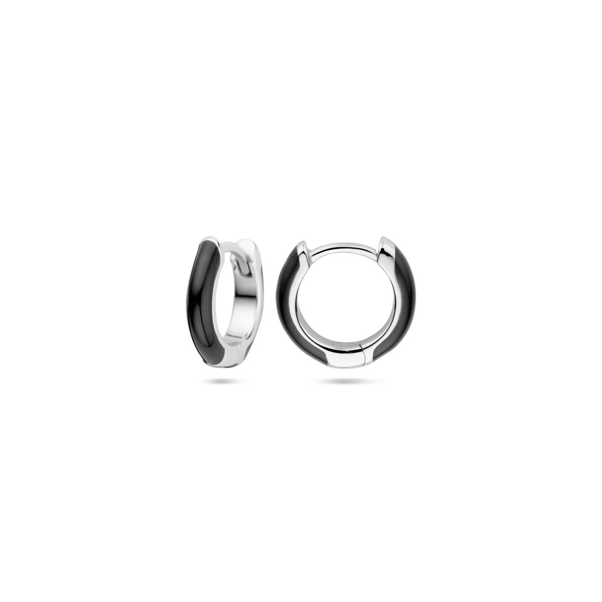 créoles émaillées 10,5 mm argent rhodié