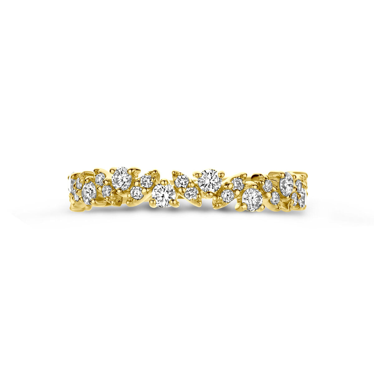 bague diamant 0.49ct h si or jaune 14K