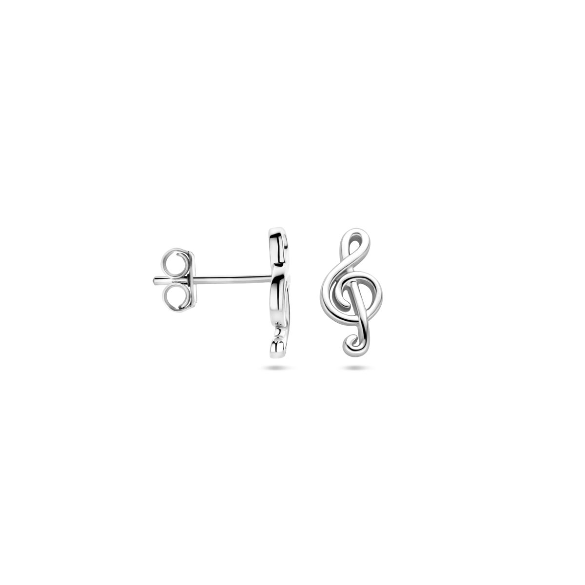 puces d'oreilles note de musique 12 mm argent rhodié