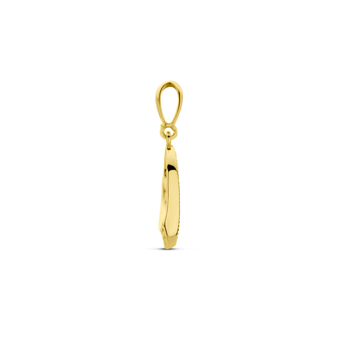 pendentif cœur zircone or jaune 14K