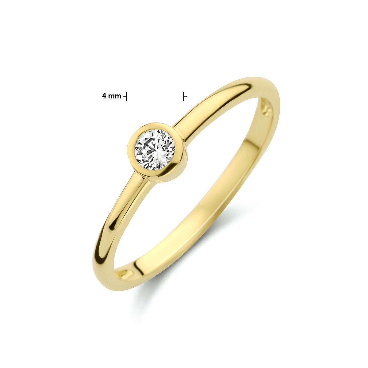 bague zircone 14K or jaune