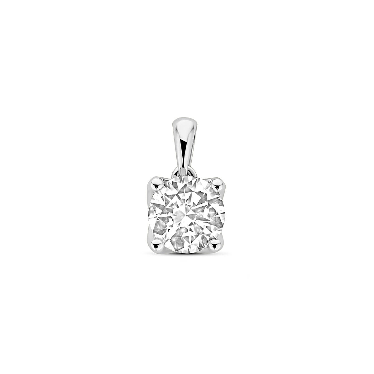 pendentif en diamant lab grown de 1,00 ct, taille 11 mm, en or blanc 14K.