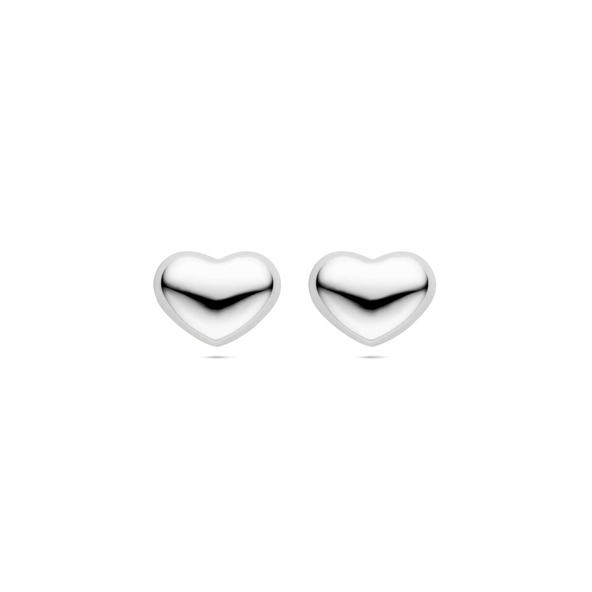 puces d'oreilles cœur 13 mm argent rhodié