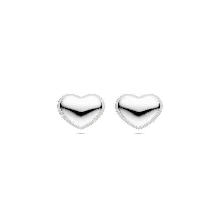 oorknoppen hartje 13 mm zilver gerhodineerd