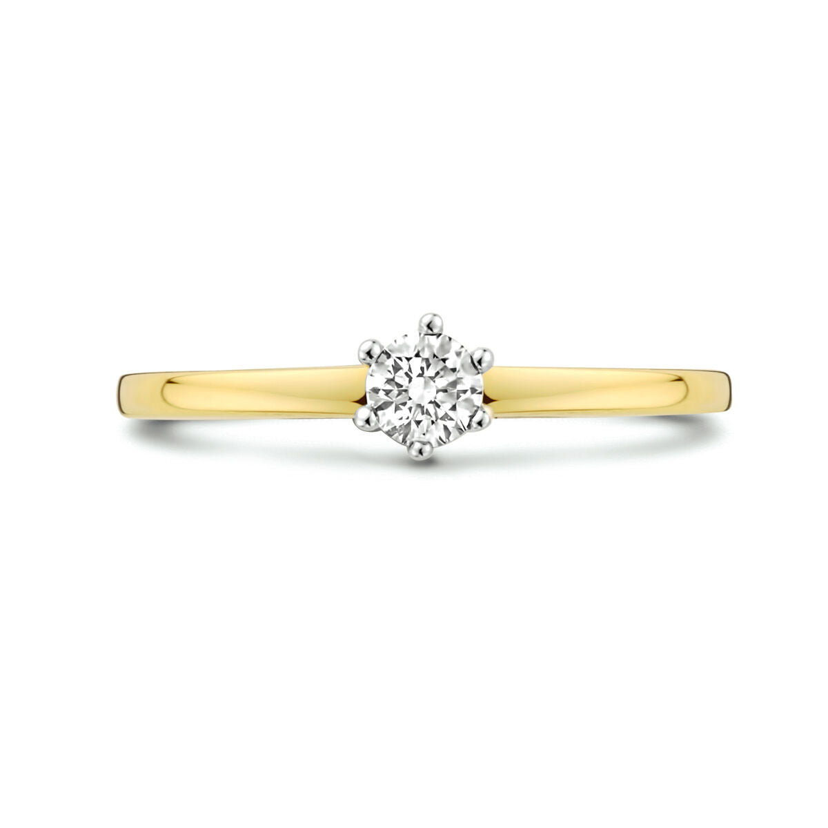 bague diamant 0.20ct h si or bicolore jaune/blanc