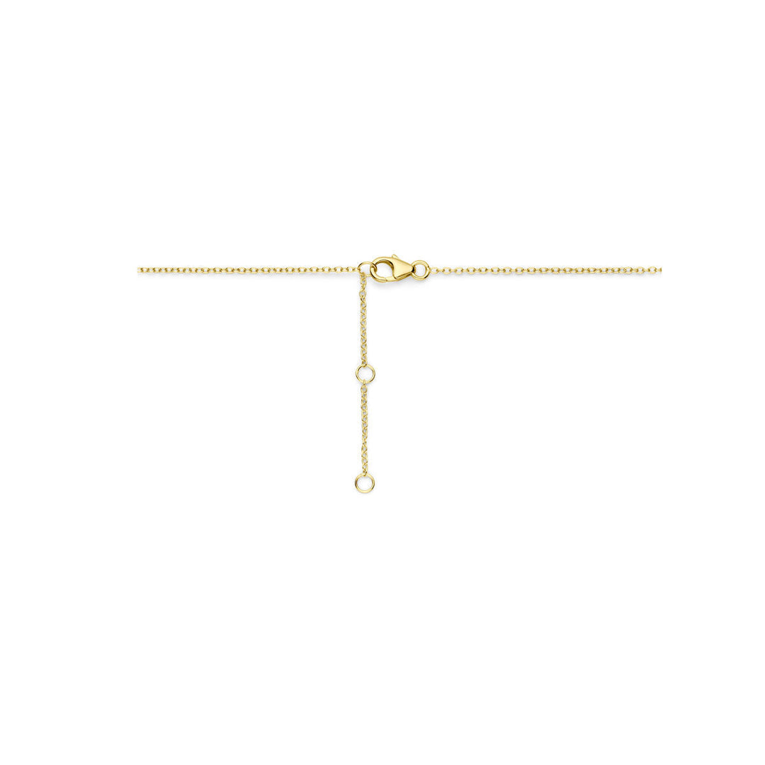 collier hartje 41 - 43 - 45 cm 3 micron zilver verguld (geel)