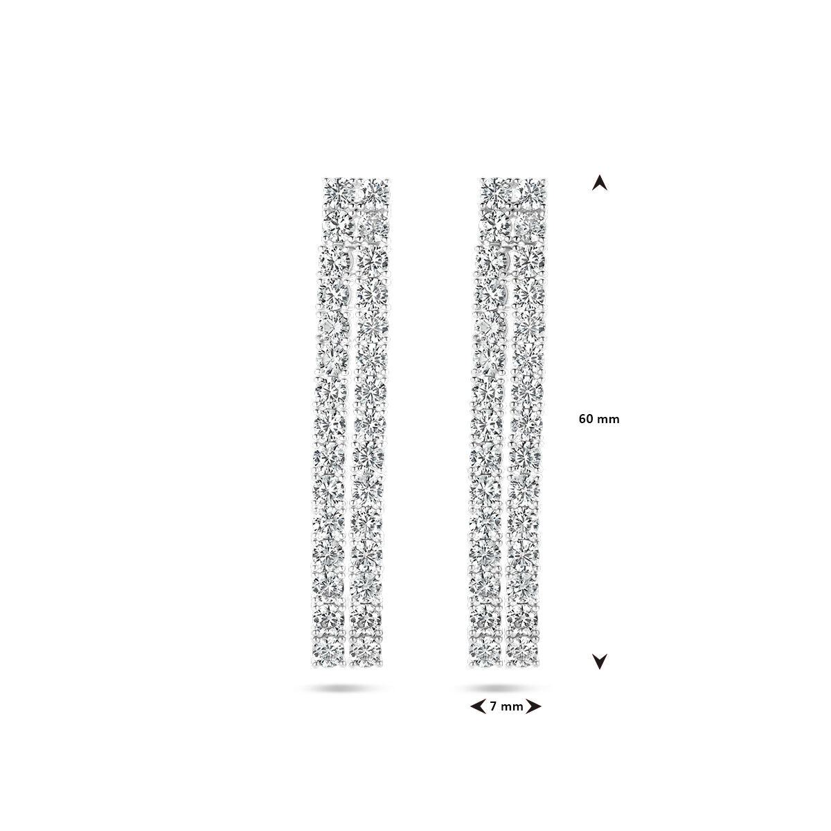 boucles d'oreilles zircone argent rhodié