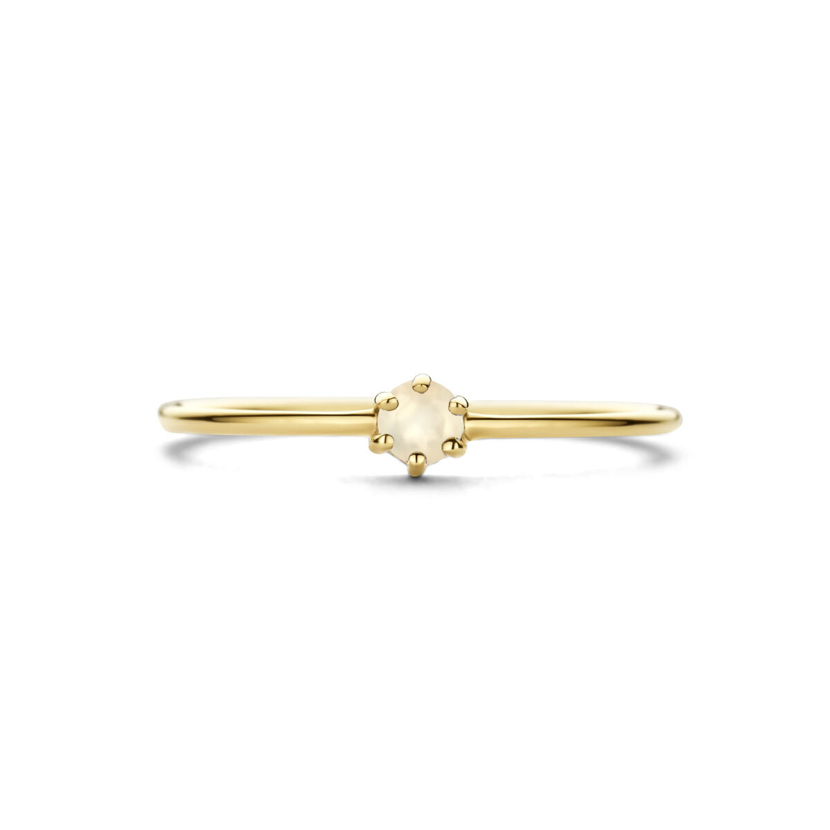 bague avec pierre de naissance pierre de lune juin or jaune 14K