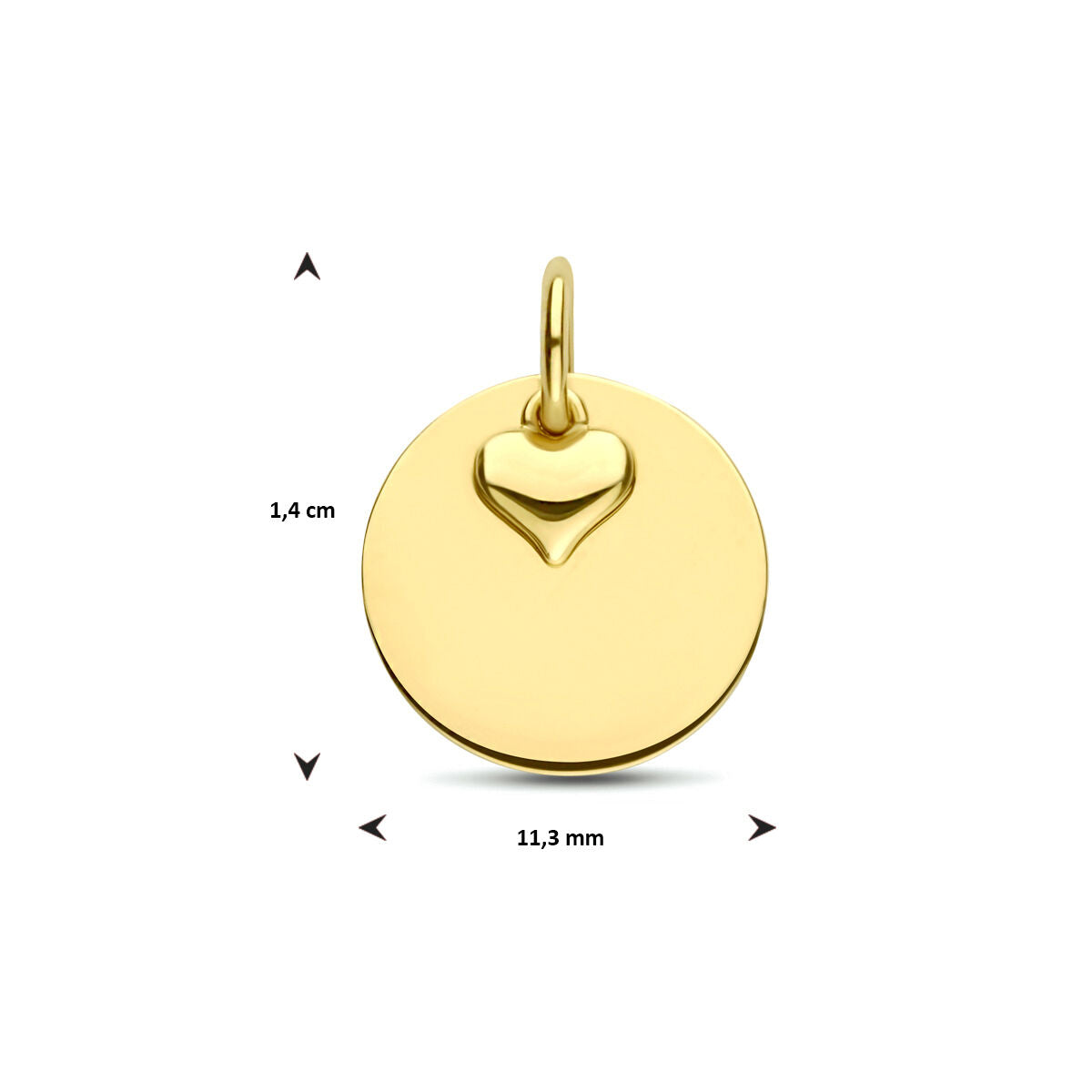 pendentif en forme de cœur 14K or jaune