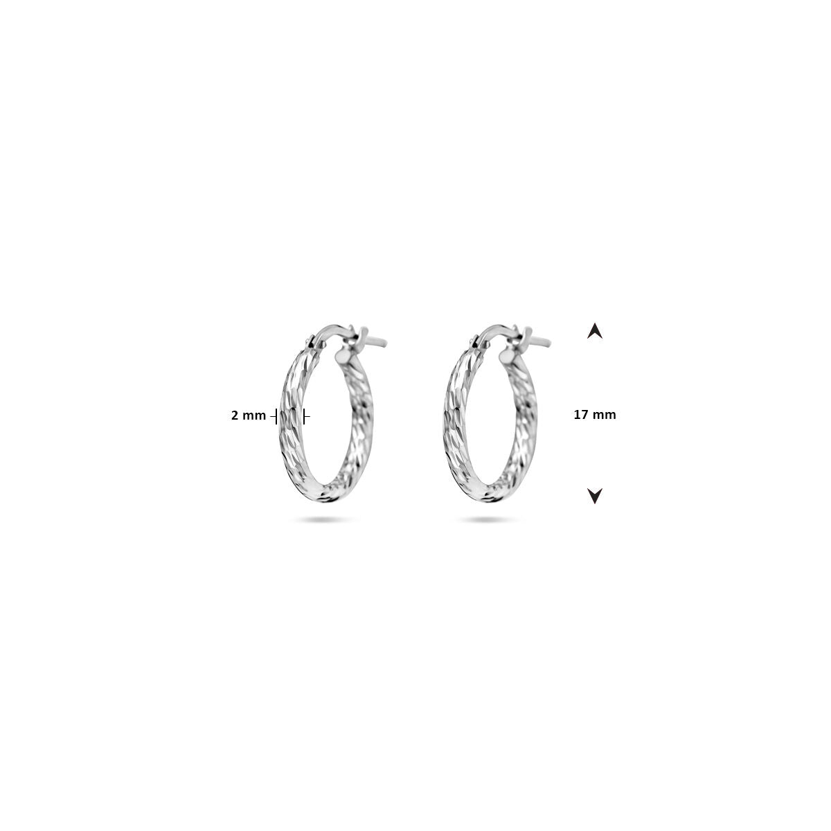 créoles diamantées 2,0 mm
