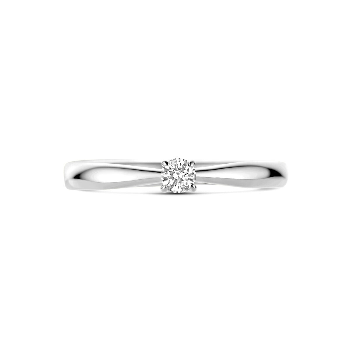 bague diamant 0.10ct h si or blanc 14K