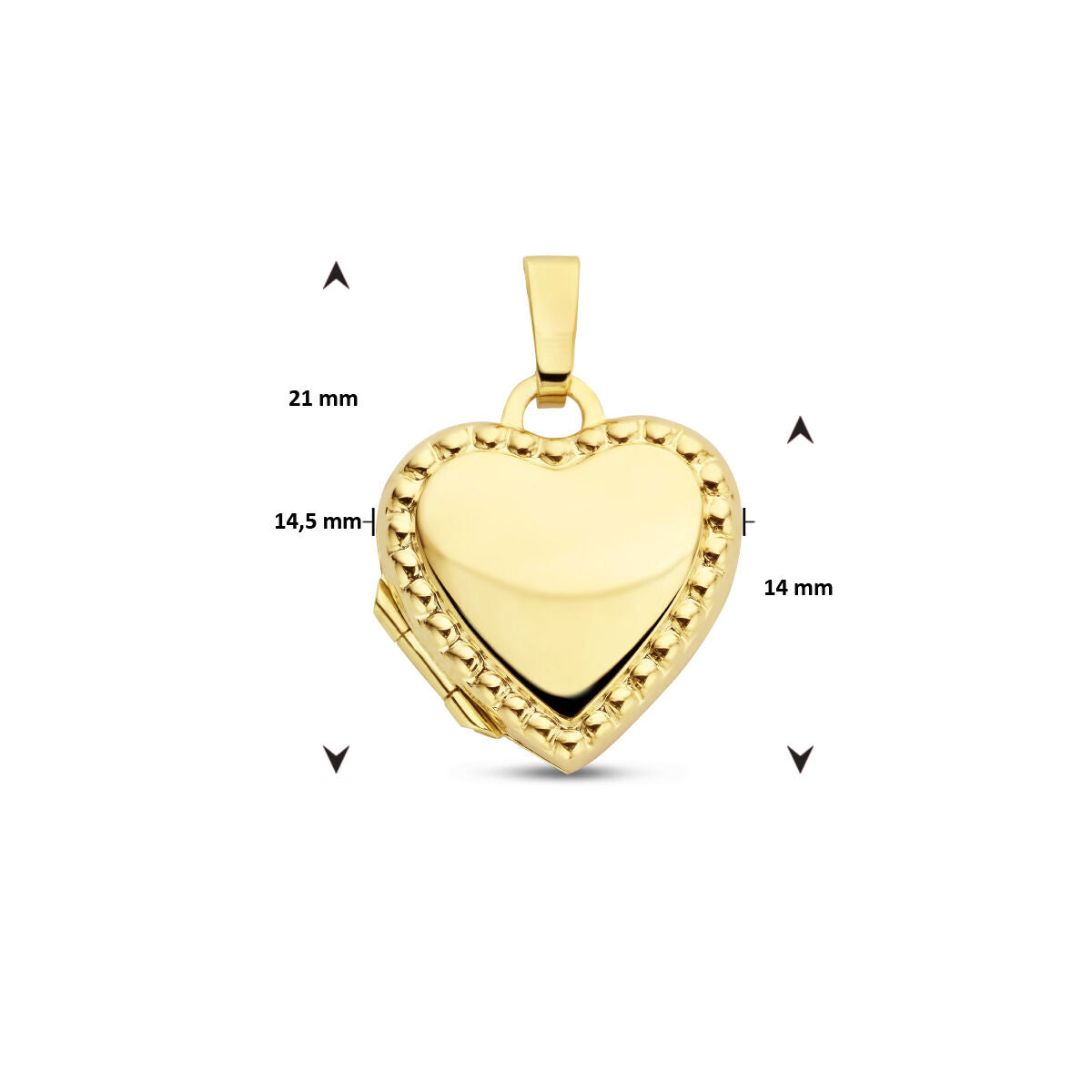 médaillon cœur à billes 14K or jaune
